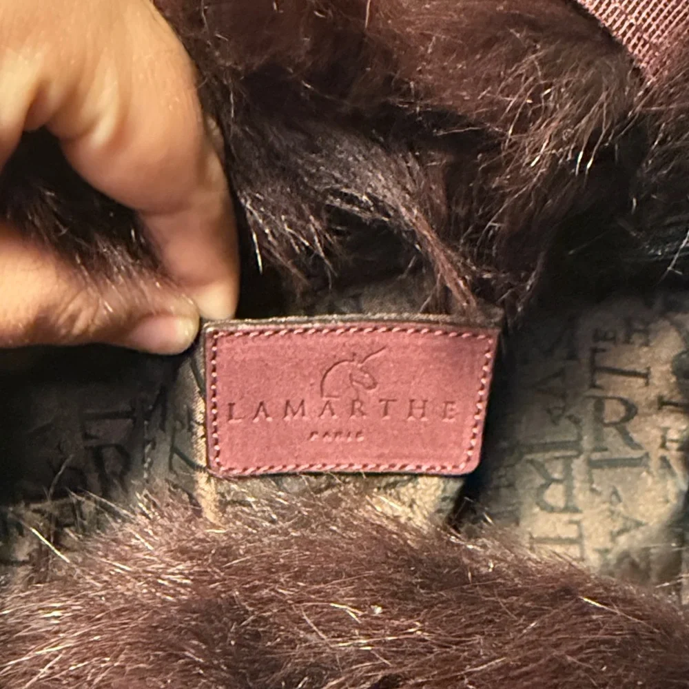 Lamarthe Leather Faux Fur Trim Bag - Picture 9 of 12